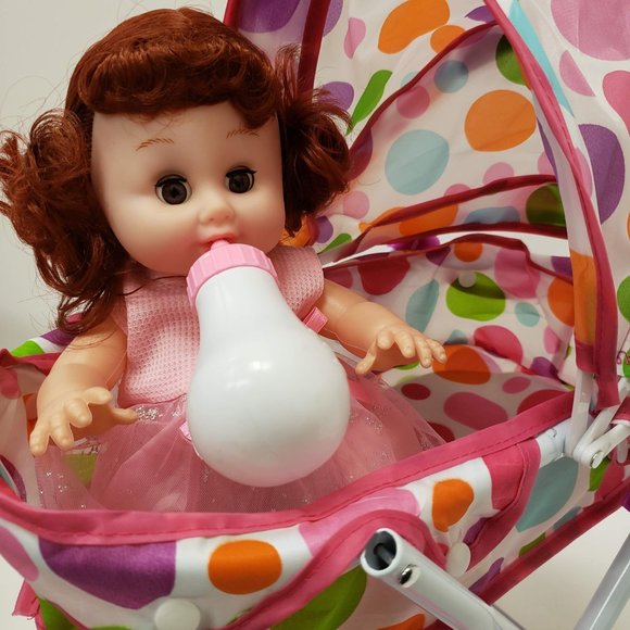 New Doll Pram with 16" Doll and Accessories - Picture 9 of 16